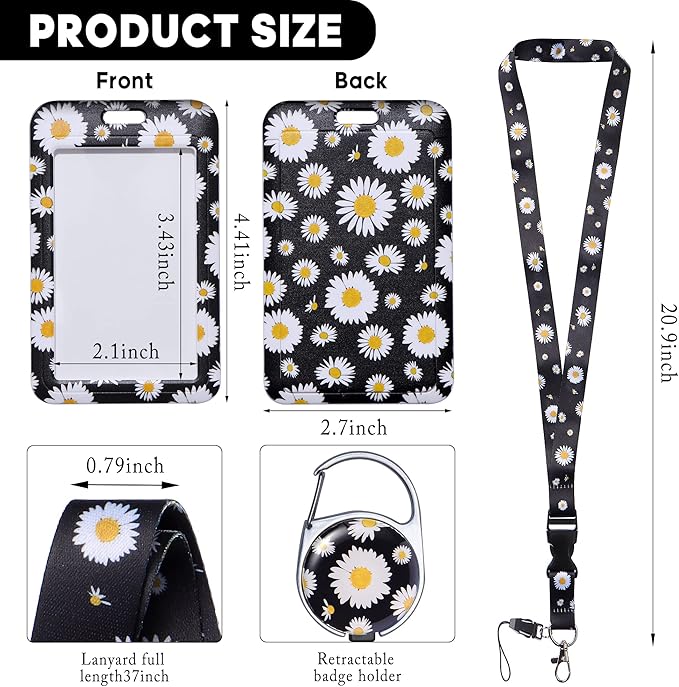 Cute ID Badge Holder with Lanyard Retractable Badge Reel Clip Funny Lanyards for ID Badges Name Tags Keychain for Office Teacher Doctor Student Women Men Nurse Accessories for Work