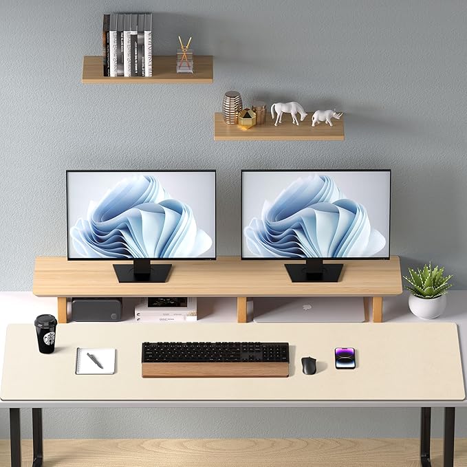 Aothia Leather Desk Pad Protector, Office Desk Mat, Large Mouse Pad, Non-Slip PU Leather Desk Blotter, Laptop Desk Pad, Waterproof Desk Writing Pad for Office and Home (48"x17", Beige)