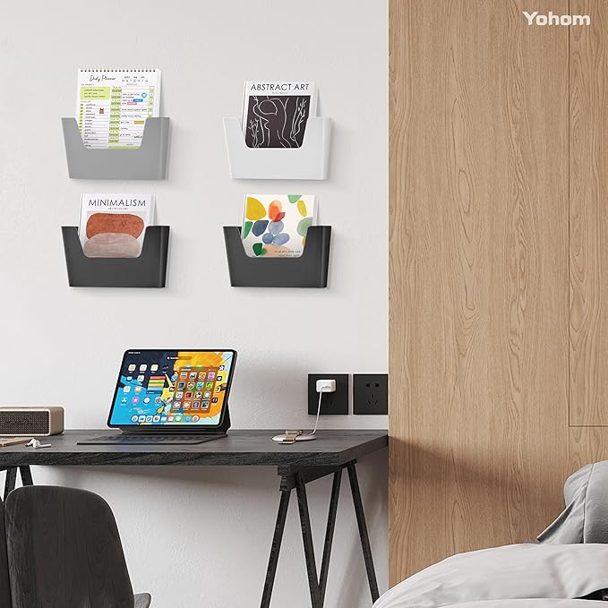 YOHOM No Drilling File Holders (Matte Black 5)