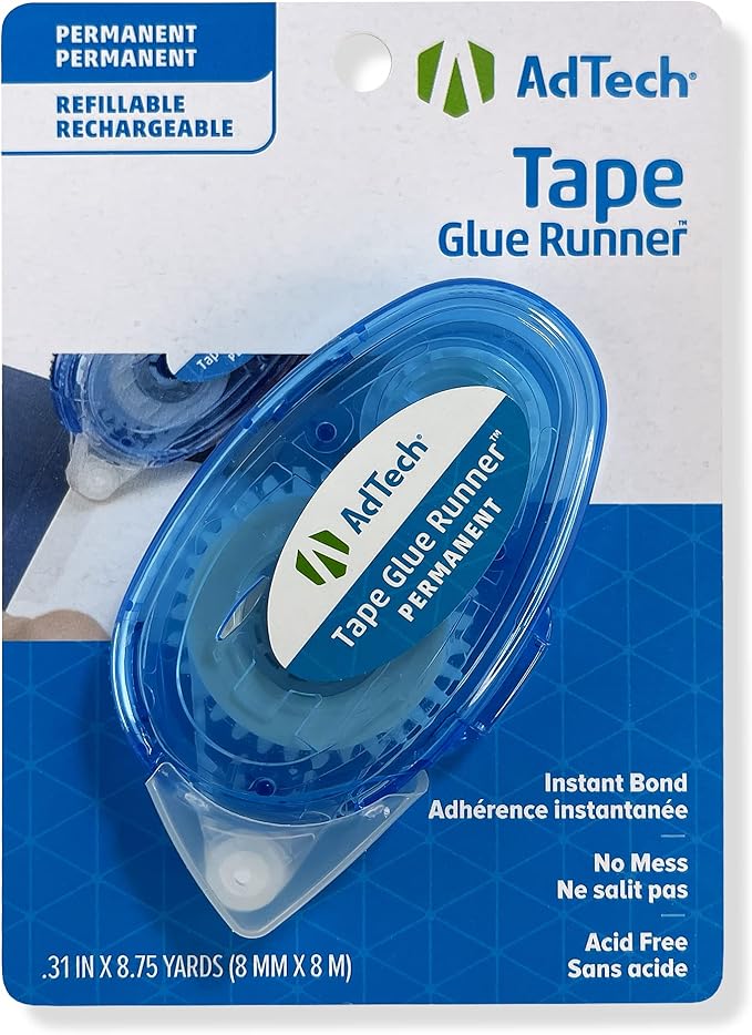 Crafter's Tape Permanent Glue Runner-.31"x8.75 Yards