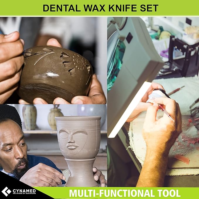 CYNAMED Stainless Steel Spatula Wax & Clay Sculpting Tool Carver Set (12PK)