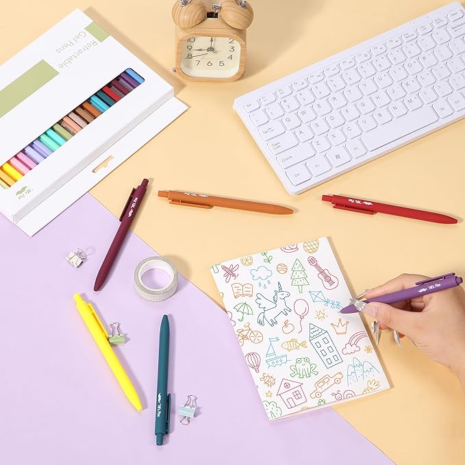 Mr. Pen- Retractable Gel Pens, 22 Pack, Color Ink Gel Pens Fine Point, 22 Vintage Colors, Gel Pens Fine Point, Retractable Pens, Cute Pens, Aesthetic Pens for Journaling Fine Tip Pens
