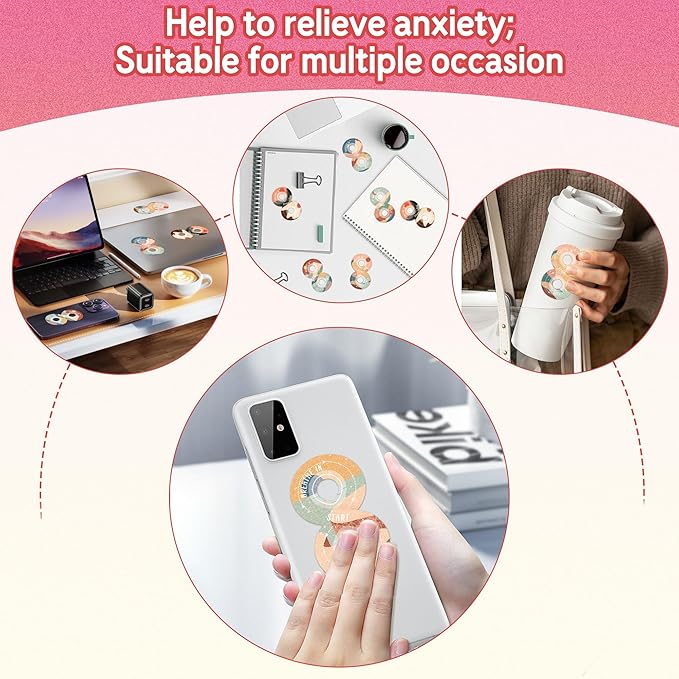 36Pcs Calm Strips for Anxiety Sensory Calm Strips Anti Stress Anxiety Relief Items Tactile Textured for Breathing Exercise Fidget Strips for Kids Teens Adults Home Classroom Supplies (Sun)