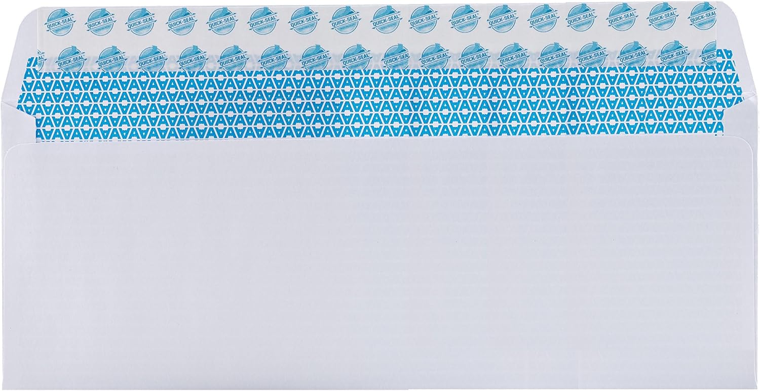 Aimoh #10 Security Self Seal Envelopes – 200 Qty |No Window, EnveGuard, 4⅛ x 9½", White, 24 LB, 200 Count (34100-2)