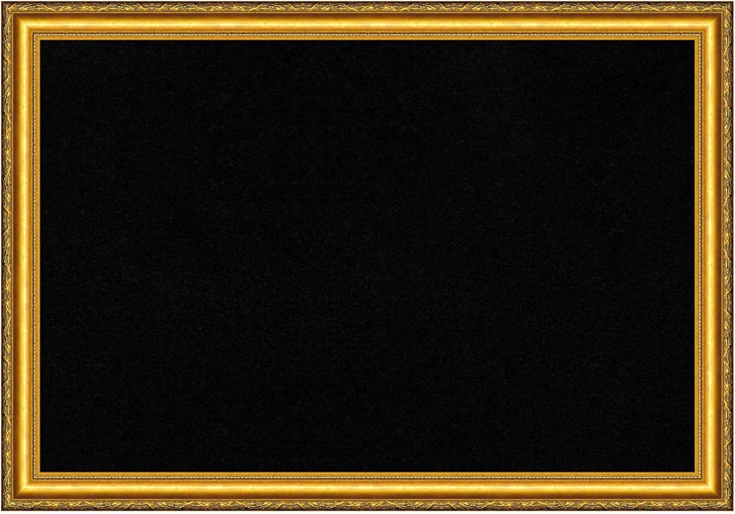Amanti Art Black Cork Board for Wall, 28x40 Vision Board with Gold Wood Frame, Large Corkboard Office Decor for Home Organization, Traditional Corkboard Pinboard to display items for home organization