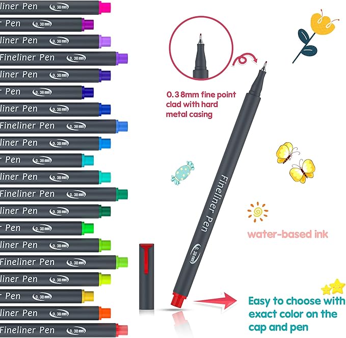 Vanstek 72 Colors Journal Planner Colored Pens, Fineliner Pens for Journaling, Writing Coloring Drawing, Note Taking, Calendar, Planner, Art Office School Gift Supplies