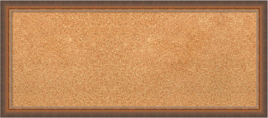 Amanti Art Natural Cork Board for Wall, 14x32 Vision Board with Bronze Frame, Medium Corkboard Office Decor for Home Organization, Modern Corkboard Pinboard to Display Items for Home Organization in