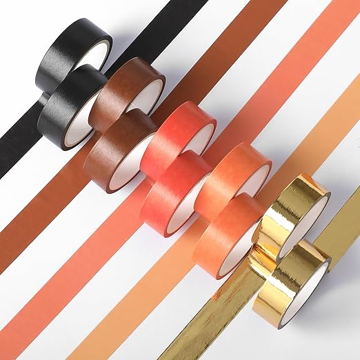 Mr. Pen- Washi Tape Set, 10 Rolls, Fiery Horizon, Decorative Tape Set, Colored Scrapbook Washi Tape for Journaling, Washy-Tape, Scrapbook Supplies