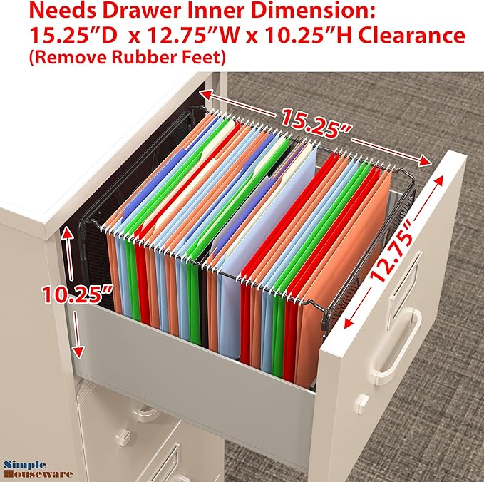 Simple Houseware Mesh Hanging File Organizer, Black - 2 Pack