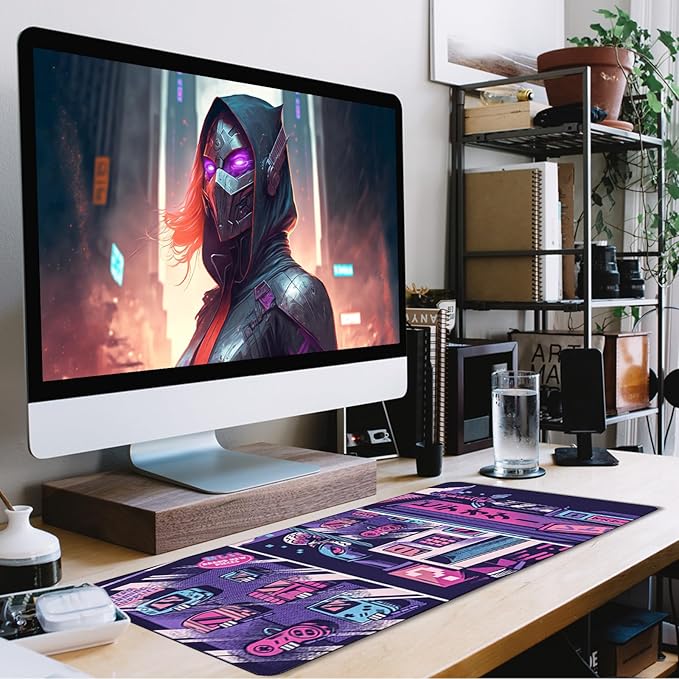 Japanese Comic Desk Mat Large Office Desk Pad, Gaming Mouse Pad, Big Mousepad PC Waterproof and Non-Slip, 31.5 x 15.7 Inches Large Mouse Mat Long Extended Mousepads for Office & Home Work