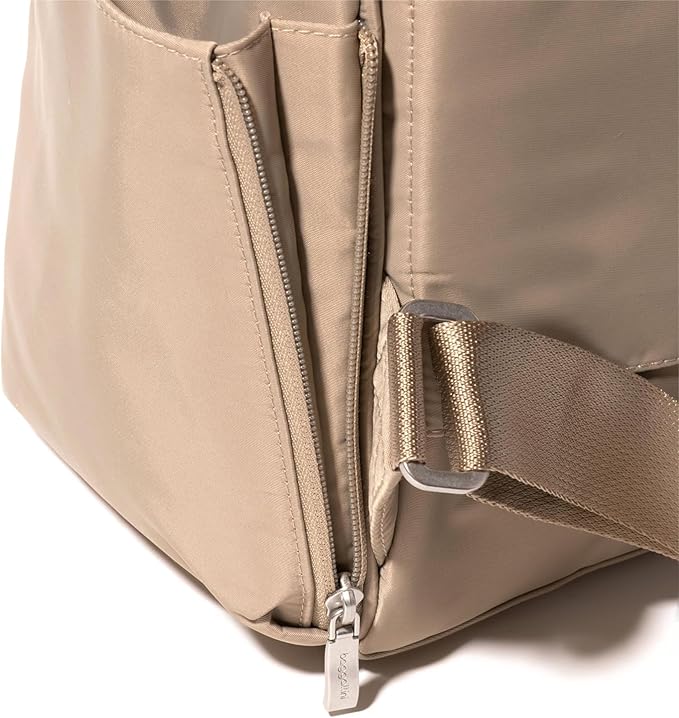 Baggallini Chelsea Laptop Backpack, Taupe Twill