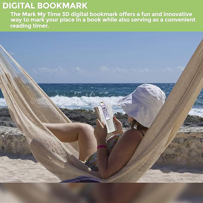 Mark-My-Time - Digital Bookmark - Mark My Time Reading Timer and Bookmark for Kids, Cool Bookmarks and Reading Incentives, Christmas Gift & Stocking Stuffer for Book Lovers - 3D Wolf