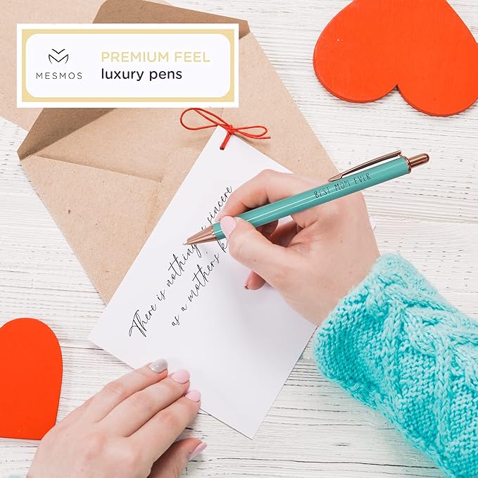 MESMOS 3Pk Fancy Pens for Mom, Christmas Gifts for Mom, Gifts for Mom Christmas Unique, Presents for Mom from Daughter or Son, Happy Birthday Gifts for Mom, Best Mom Ever Gift, Smooth Writing Pen Set