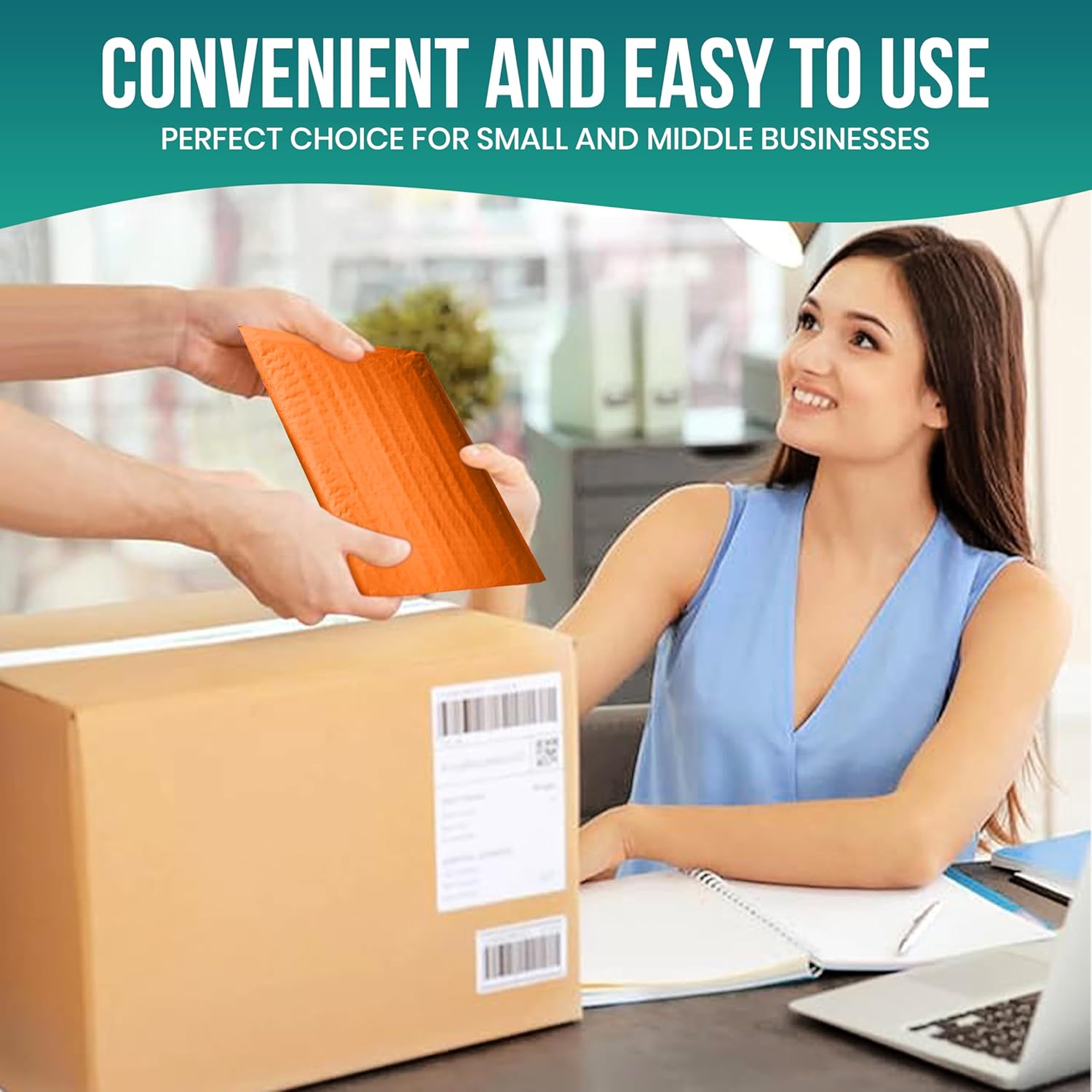 Levex - #000 4" x 8" [10 Pack] Orange Poly Bubble Mailers, Padded Envelope Mailers, Packing Envelope & Mailing Bags for Shipping