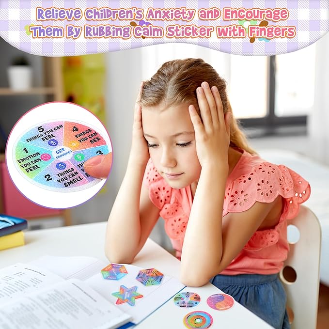 50 Pcs Anxiety Sensory Stickers Calm Stickers Reusable Sensory Strips Adhesive Textured Strips Toys Stress Anxiety Relief Items for Adult Teen Classroom Desk Office Fidget Supplies (Professional)