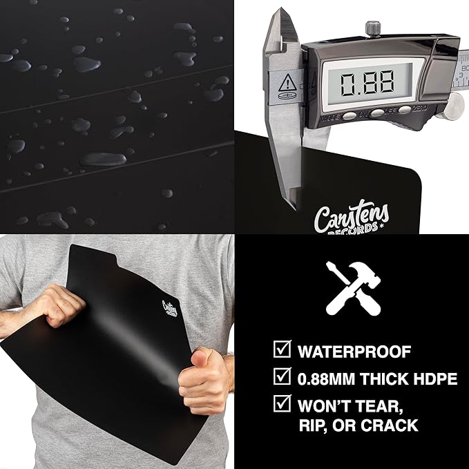 Heavy Duty Vinyl Record Dividers | 12" LP Record Dividers with Tabs | Pack of 32 Vinyl Record Separators| Black | Made in The USA | Vinyl Record Organizer Tabs | Personalizable