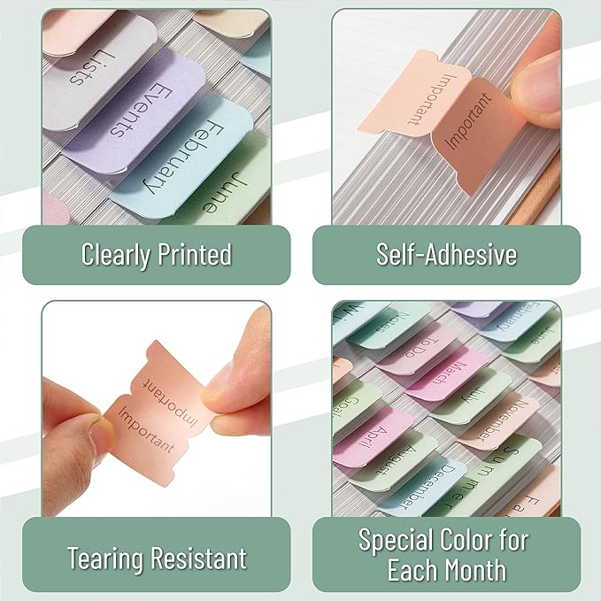 Mr. Pen- Monthly and Seasonal Tabs, 84 pcs, Planner Tabs, Monthly Tabs for Planners, Month Tabs for Planner, Monthly Planner Tabs, Planner Monthly Tabs, Monthly Stickers for Planners