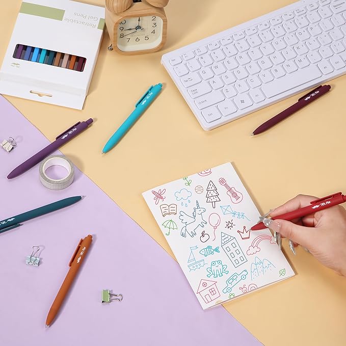 Mr. Pen- Retractable Gel Pens, 11 Pack, Unique Dark Vintage Ink Colors Gel Pens Fine Point 0.7mm, Vintage Pen, Retractable Pens, Gel Ink Pens, Aesthetic Pens for Journaling Fine Tip Pens