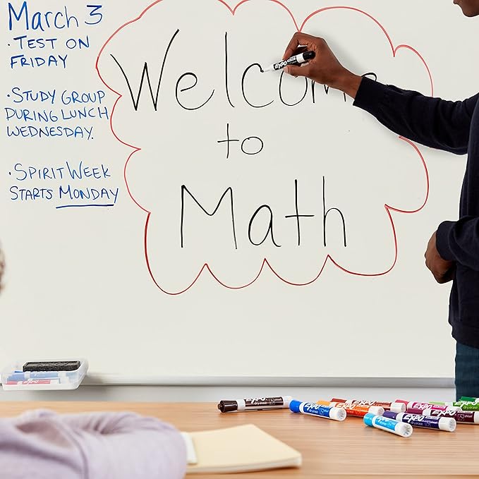 EXPO Low Odor Dry Erase Markers, Chisel Tip, Assorted Colors, Pack of 36 - Ideal for Classrooms, Offices & Home Offices