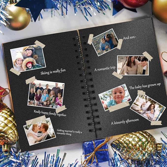 24 Sheets Black Shimmer Cardstock 8.5 x 11 Metallic Paper, Goefun 80lb Card Stock Letter Size Sheets for Halloween, Invitations, Scrapbooking, Crafts, Graduations