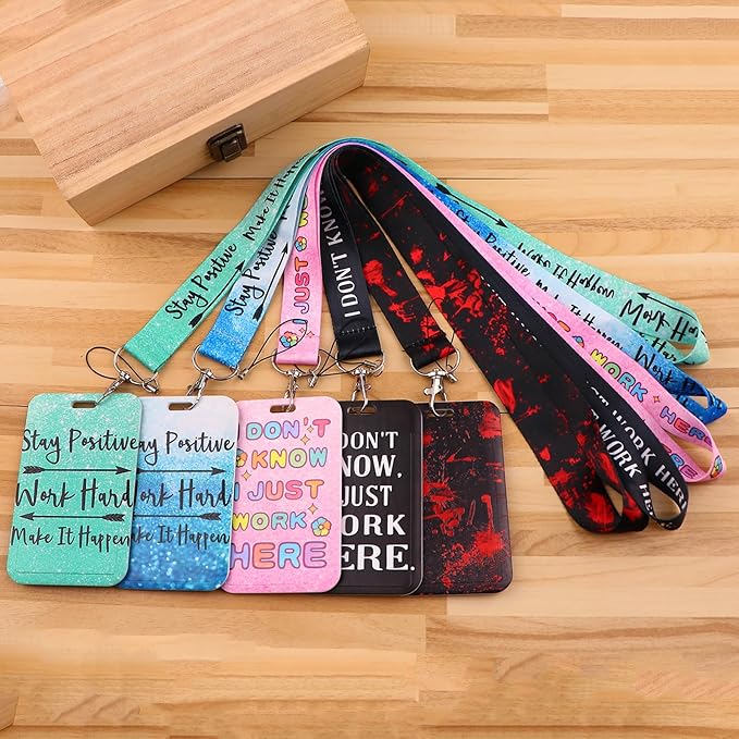 Pink Layard for Keys Funny Work ID Badge Holder Lanyard & Retractable Badge Reel Cute Key Lanyard for Women Girls Staff for ID Badges Aesthetic ID Card Holder Lanyard