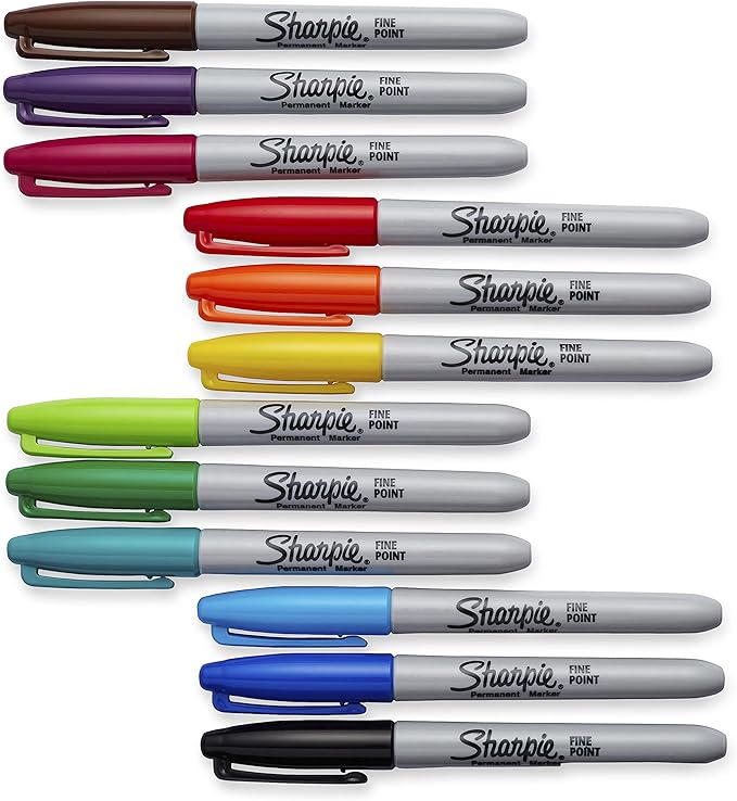 Sharpie Color Burst Permanent Markers, Fine Point, Assorted, 24 Pack (1949557)