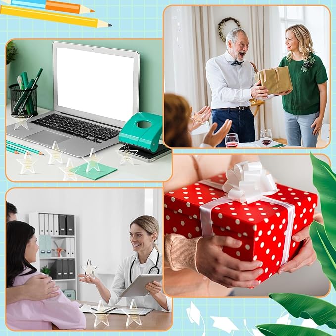 24 Pcs Employee Appreciation Awards for Coworker Acrylic Thank You Gifts Trophy Be Proud of The Work You Do Prizes for Colleague Retirement Farewell Motivational Gift (Pentagram)