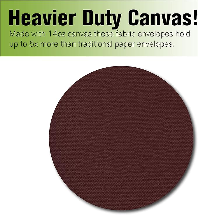 BankSupplies Canvas Interoffice Mailer, 14 oz. - 14W x 11H - Burgundy - Transit Bag - Large Zipper Bag with Grommet - Use with Padlock or Zip Tie for Security - Interoffice Mail Bag