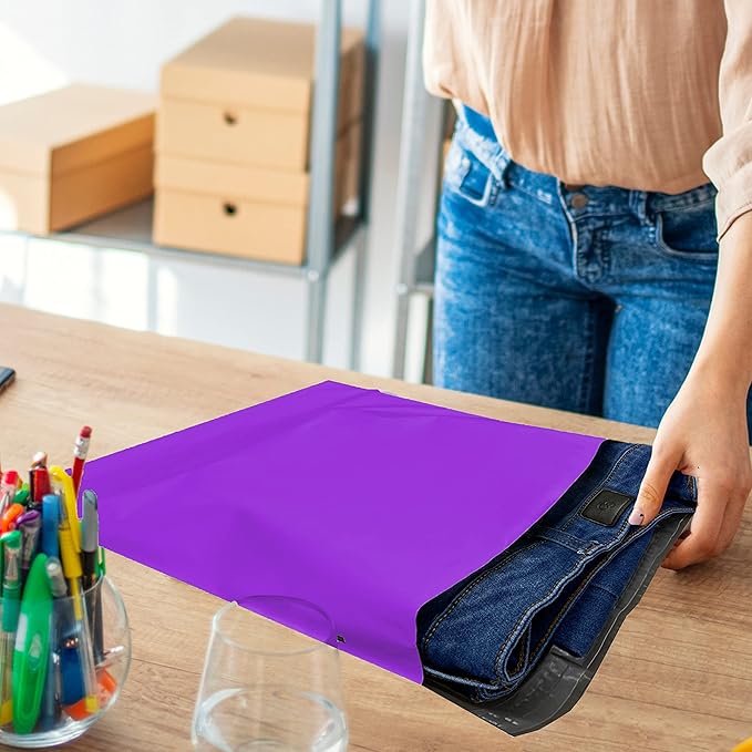 Colored Poly Mailers Pack of: Be creative with your packaging with Colored mailers (Purple, 12" x 15.5" pack of 250)