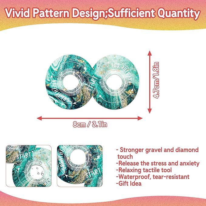 36Pcs Calm Strips for Anxiety Sensory Calm Strips Anti Stress Anxiety Relief Items Tactile Textured for Breathing Exercise Fidget Strips for Kids Teens Adults Home Classroom Supplies (Mable)