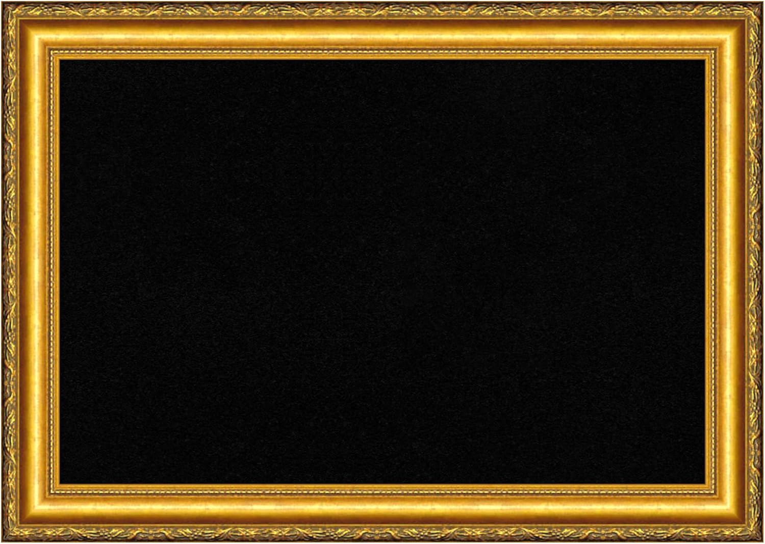 Amanti Art Black Cork Board for Wall, 20x28 Vision Board with Gold Wood Frame, Medium Corkboard Office Decor for Home Organization, Traditional Corkboard Pinboard to display items for home