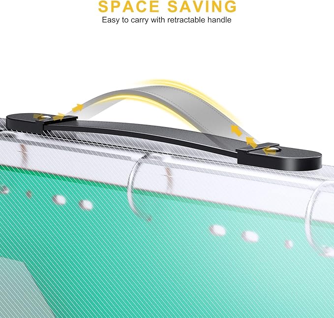 ABC life Zipper Binder with 8 Insertable Plastic Dividers, Document Folder 3 Ring Binder,Retractable Handle, Perfect for School,Project Organization, Holds 300 A4/Letter Size Papers,Black Transparent