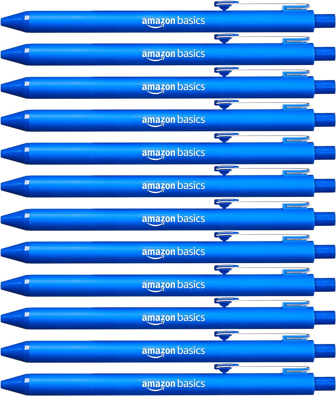 Amazon Basics Retractable Ballpoint Pens, Smooth Writing, Blue, 12-Pack