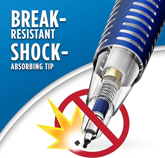 Paper Mate Clearpoint Mechanical Pencils 0.5mm, Break Resistant HB #2 Lead, School Supplies, Art Supplies, Drawing Supplies, Sketching Pencils, 2 Pencils, Black, 1 Lead Refill Set, 2 Erasers