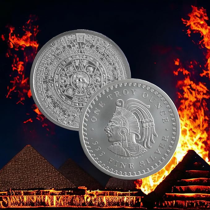 1 oz Aztec Calendar Silver Round Fine Silver