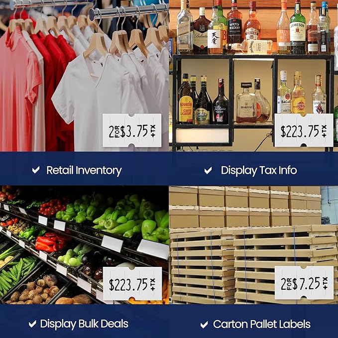 Perco 1 Line White Labels - Case of 30 Sleeves, 240,000 Blank Pricing Labels for Perco 1 Line Price and Date Guns