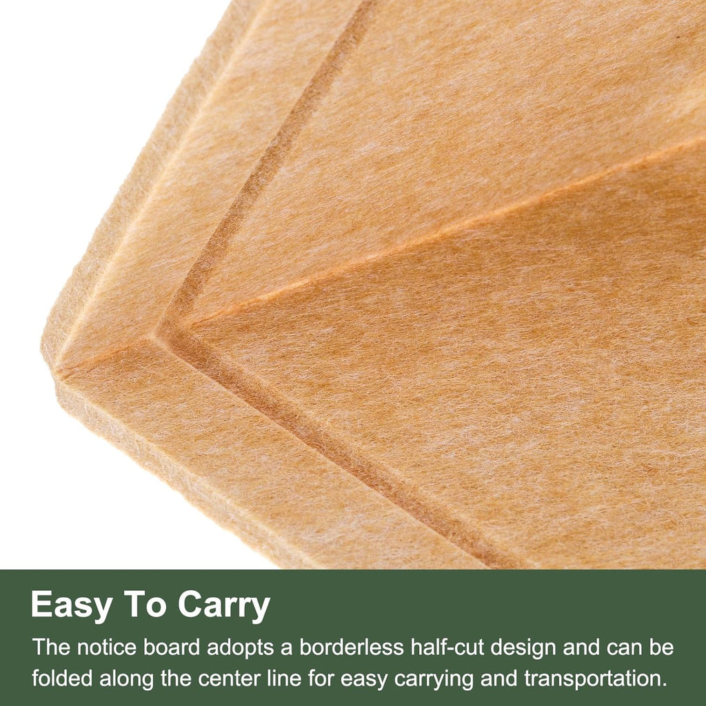 YOKIVE Felt Bulletin Board, 24 x 15.7 -Inch Foldable Decorative Pin Board Self Adhesive Felt Cork Board with 20 Pushpins, Great for Wall, Photo Display, Paste Note, Schedule(Beige Brown)