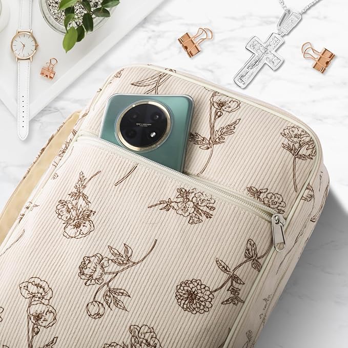 Bible Cover Case for Women,Large Bible Tote Bags for Women Organizer Corduroy Bible Carrying Case for Girls,Bible Study Supplies Accessories Christian Gifts for Women