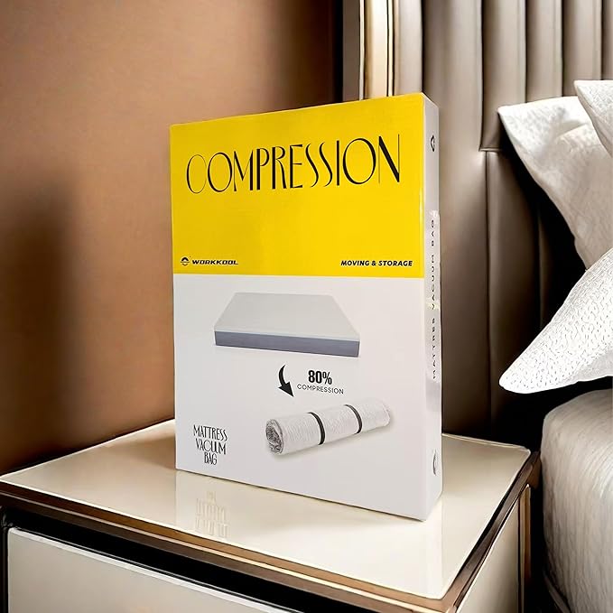 Vacuum Mattress Bag for moving, Vacuum Sealed Bags for Mattress Storage, Mattress Compression Bag, Foam and Latex Mattress Vacuum Bag with Straps(KING. CAL-KING)