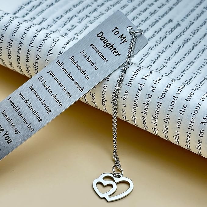 Daughter Christmas Birthday Gift, to My Daughter Gift from Mom Dad, Inspirational Bookmark for Kids Stepdaughter, 16th 18th 21st Birthday Gift for Teen Girls Graduation Gifts for Her