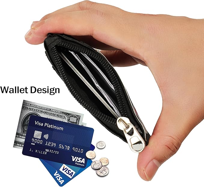 Cute ID Badge Holder Retractable Lanyard Reel Clip with Heavy Duty Carabiner,5Card Slots in 2 Sided with Key Ring and Zipper for Women Students Teens Girls Office Staff (Black White Bear)