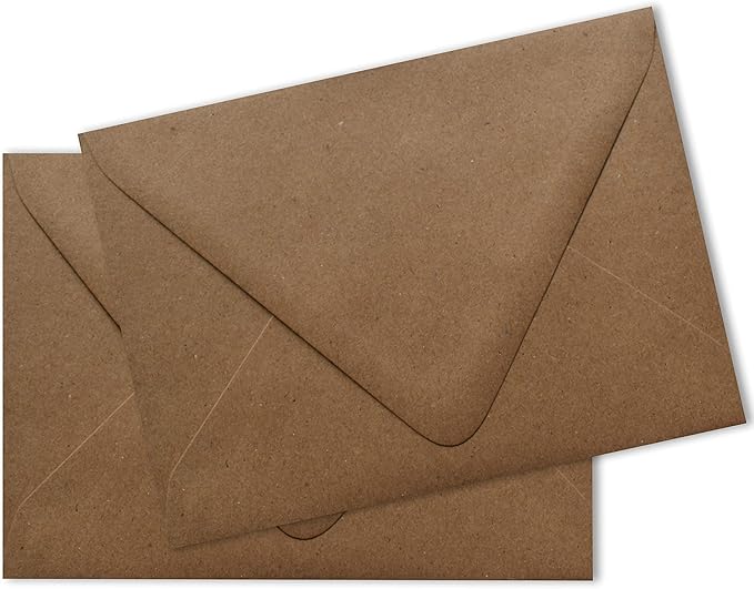 Kraft Grocery Bag Brown 100 Boxed A7 Euro Flap 80lb Envelopes 5-1/4 x 7-1/4 for 5 x 7 Greeting Cards Invitations Announcements Weddings Showers Communions by The Envelope Gallery