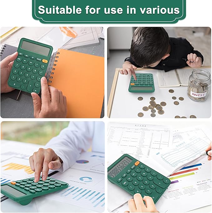 Standard Calculator 12 Digit,6.2 * 4.2in Desktop Large Display and Buttons,Calculator with Large LCD Display for Office,School, Home & Business Use,Automatic Sleep,15 °Tilt Screen