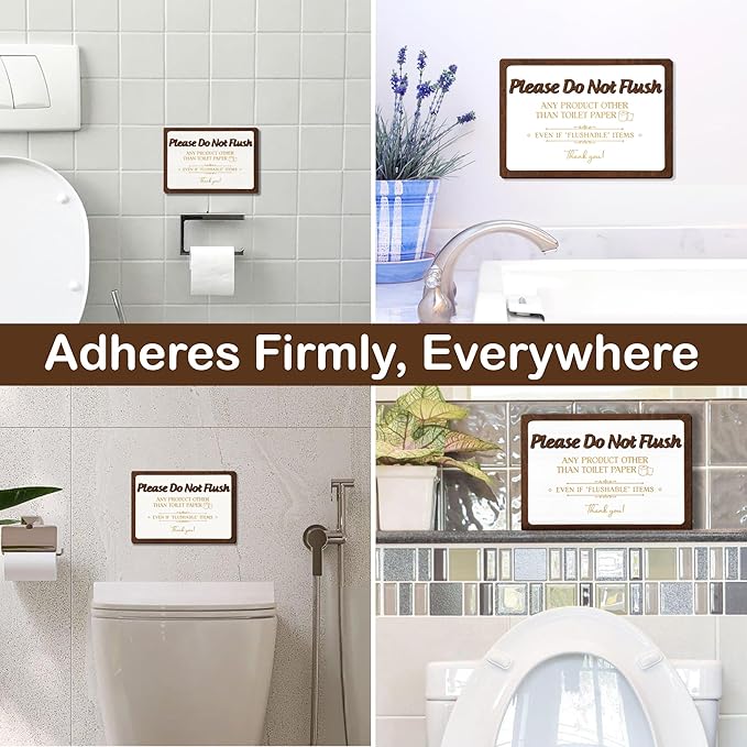 Please Do Not Flush Sign For Bathroom - Please Do Not Flush Anything Except Toilet Paper Sign, Bathroom Rules Sign For Business, Septic Sign for Bathroom