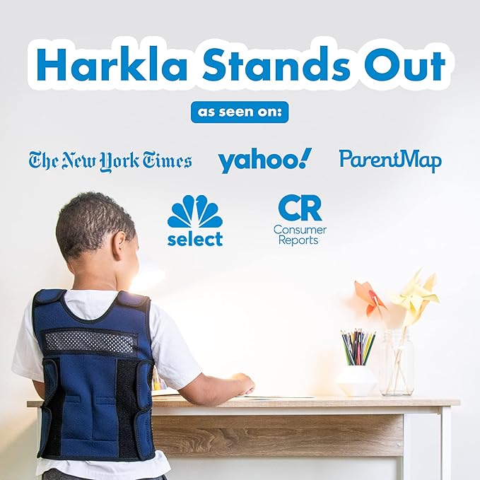 Harkla Weighted Vest for Kids - Neoprene Compression Vest - Ages 2 to 4 - Adjustable Kids Weighted Vest with 2lb Weight - Breathable and Washable Compression Vest - Small