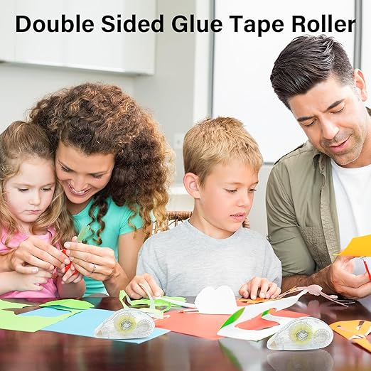 Glue Runner Permanent, Double Sided Adhesive Scrapbook Runner Tape Roller, 0.3-inch by 360-Inch, Permanent Adhesive Dots Roller Applicator - 12 Packs White