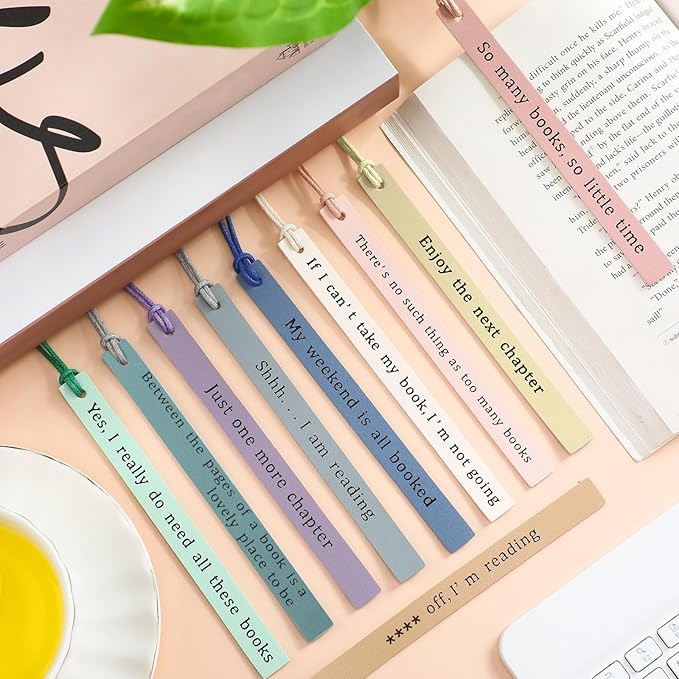 10 Pcs Leather Bookmarks for Book Lover Gifts for Women Pastel Leather Bookmarks for Women Book Lovers Coworker Teens Birthdays Gifts Book Lover Club Teacher Gifts
