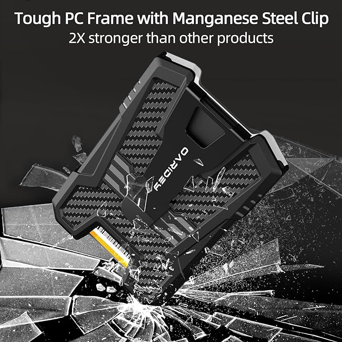 Oaridey Retractable Badge Holder with Belt Clip, Heavy Duty Retractable Keychain with Tactical ID Card Holder (Holds 6 Cards) - 31.5” Retractable Badge Reel Key Chain