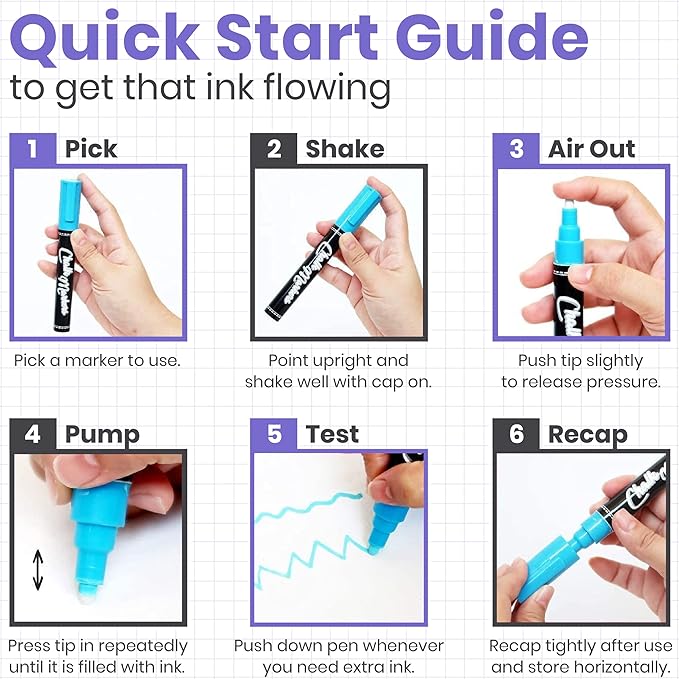 Liquid Chalk Markers (10 Pack) with Gold & Silver - Fine Tip Dry Erase Marker Pens for Blackboard, Windows, Chalkboard Signs, Bistro - 3mm Reversible Tip