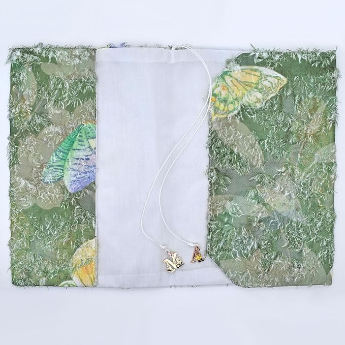 BLBMH Butterfly Book Covers for Paperbacks Adjustable Fabric Book Sleeve Cover Protector Fit for 5.5x8.5 inch Hardcover Softcover Book Novels Notebook Bible - Green